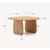 VeryForma Pita Mesa de Centro de Madera de Roble con Acabado Natural