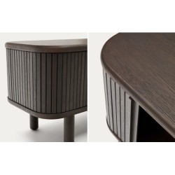 Mesa de cabeceira em madeira de freixo escuro 50x55 Leni VeryForma