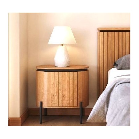 Oval Mango Wood Bedside Table 55 Cial VeryForma