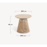 Mesa de apoio de madeira de teca natural Jet 50 cm VeryForma
