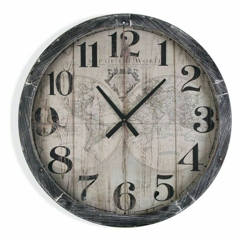 Horloge Murale Versa Map World Bois MDF (6,5 x 76,5 x 76,5 cm) Horloge Murale Versa Map World Bois MDF (6,5 x 76,5 x 76,5 cm)