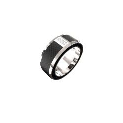 Herrenring Guess JUMR04048JWSTBK62 Schwarz