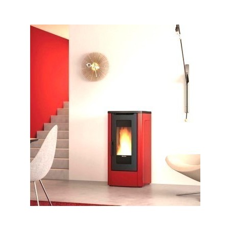 Poêle à granulés La Nordica Extraflame Dahiana VFS 10 kW ventilé Rouge bordeaux