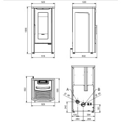 La Nordica Extraflame Dahiana VFS 10 kW Estufa Ventilada de Pellets de Bronce