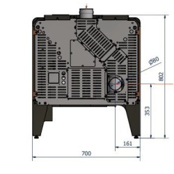 Ferlux Ares Fogão a Pellets 10 kW Vintage Castanho
