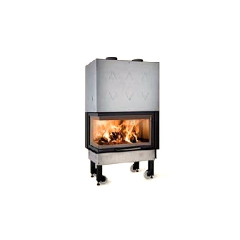 Inserto de madera La Nordica Ángulo Recto Monobloque 800 DX 10kW Negro