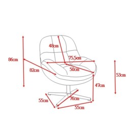 Molo Swivel Chair grey fabric VeryForma