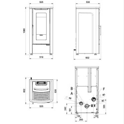 Dahiana Plus VFS 10 kW Ducted Pellet Stove La Nordica Extraflame Ivory