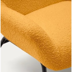 Fauteuil Lina en tissu bouclette moutarde et acier VeryForma