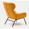 Fauteuil Lina en tissu bouclette moutarde et acier VeryForma