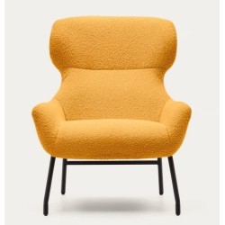 Lina armchair in mustard terry fabric and VeryForma steel
