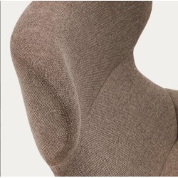 Lina armchair in light brown chenille fabric and VeryForma steel
