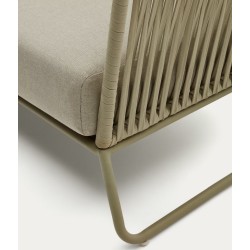 Sofá de exterior Saco de 3 plazas en cuerda verde y acero VeryForma