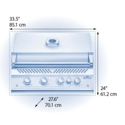 Napoleon Einbau Gasgrill 700 Big 32 mit 4 Brennern und 1 Infrarot Heck