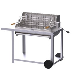 Le Marquier Irissarry Barbacoa de acero inoxidable con carro y asador