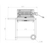 Le Marquier Mendy Grill aus schwarzem Stahl mit Wagen und Drehspieß
