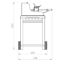 Le Marquier Mendy Grill aus schwarzem Stahl mit Wagen und Drehspieß