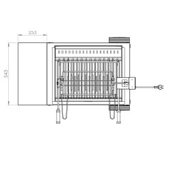 Le Marquier Mendy Grill aus schwarzem Stahl mit Wagen und Drehspieß