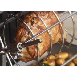 Le Marquier Mendy Grill aus schwarzem Stahl mit Wagen und Drehspieß