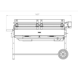 Le Marquier Méchoui Barbecue auf Wagen und Rotisserie