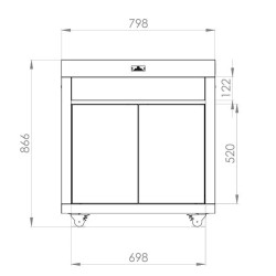 Mueble de cocina exterior Le Marquier 80 x55 cm acero negro