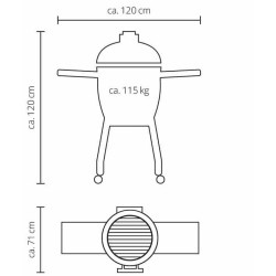 Kamado Monolith Basic Grelha Preta com Carrinho