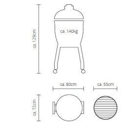 Barbecue Kamado Monolith Le CHEF Pro Série 2.0 Chariot
