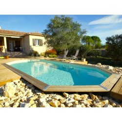 Piscina de madeira Ubbink Azura 400x610 H120cm Forro azul