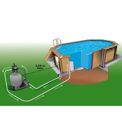 Ubbink Azura Pool aus Holz 400x610 H120cm Blaue Folie