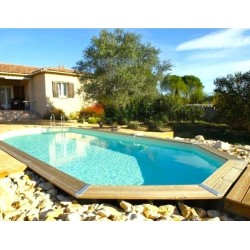 Piscine Bois Ubbink Azura 400x610 H120cm Liner beige