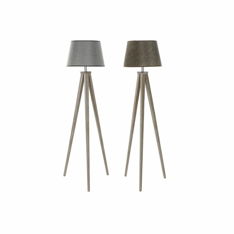 Stehlampe DKD Home Decor 40 x 40 x 154 cm natürlich Grau Braun 250 V 60 W Kiefer (2 Stück)