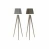 Stehlampe DKD Home Decor 40 x 40 x 154 cm natürlich Grau Braun 250 V 60 W Kiefer (2 Stück)