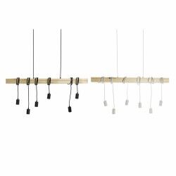 Deckenlampe DKD Home Decor Schwarz Metall Holz Weiß 220 V 50 W (100 x 7 x 160 cm) (2 pcs)