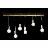 Lámpara de Techo DKD Home Decor Negro Metal Madera Blanco 220 V 50 W (100 x 7 x 160 cm) (2 pcs)