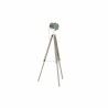 Lámpara de Pie DKD Home Decor Metal Madera Plata Marrón claro Trípode (66 x 66 x 142 cm)