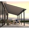 Pérgola de pared Olympia 3x9,15m de aluminio gris y policarbonato Canopia