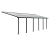 Pérgola de pared Olympia 3x9,15m de aluminio gris y policarbonato Canopia