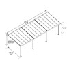 Pérgola de pared Olympia 3x9,15m de aluminio gris y policarbonato Canopia