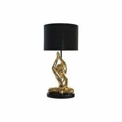 Lâmpada de mesa DKD Home Decor Preto Dourado Poliéster Resina Macaco (25 x 25 x 48 cm)