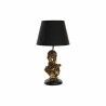 Lampe de bureau DKD Home Decor Noir Doré Polyester Résine Africaine (31 x 31 x 58 cm)