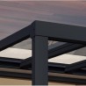 Stockholm 3,5 x 3,7 m Aluminium-Wandpergola, Anthrazitgrau und transparentes Canopia-Dach