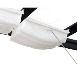 Stockholm 3,5 x 3,7 m Aluminium-Wandpergola, Anthrazitgrau und transparentes Canopia-Dach