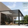 Pérgola de pared Stockholm de 3,5x6,6m de aluminio Gris antracita y Canopiaonate Techo transparente Canopia