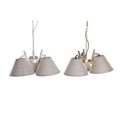 Candeeiro de teto DKD Home Decor 50 x 46 x 30 cm Dourado Metal Branco 50 W (2 Unidades)
