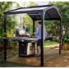 Abrigo para churrasco Austin de alumínio cinza antracite de 1,8 x 2,4 m com cobertura de dossel
