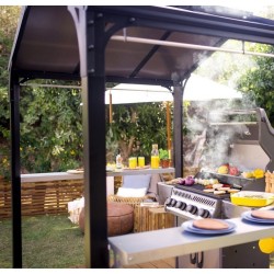 Abri de barbecue Austin 1.8x2.4m aluminium Gris anthracite avec toit Canopia