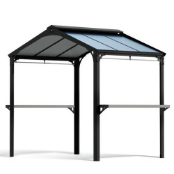 Abrigo para churrasco Austin de alumínio cinza antracite de 1,8 x 2,4 m com cobertura de dossel