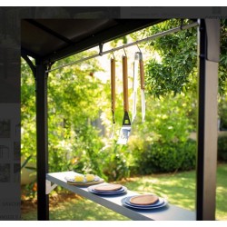 Abrigo para churrasco Austin de alumínio cinza antracite de 1,8 x 2,4 m com cobertura de dossel