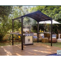 Austin 1,8 x 2,4 m Aluminium-Grillunterstand in Anthrazitgrau mit Canopia-Dach