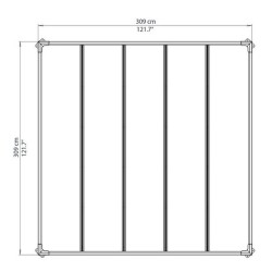 Pergola Milano 3x3m gray aluminum and polycarbonate Canopia